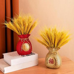 Vasi Vaso di fiori cinese Fioriera Vaso Forma di borsa dei soldi Fortuna Decorazioni fortunate Accento per la festa nuziale Soggiorno Decor Regalo Dormitorio