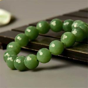 Strand Boncuk Strands Full Green Jasper Yuvarlak Boncuk Bilezik Hetian Yeşim Rus Bilezik