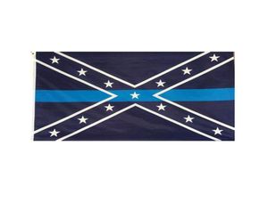 Thin Blue Line Flag Confederate 3x5 FT Police Banner 90x150cm Festival Gift 100D Polyester Indoor Outdoor Printed Flags and Banners2795590