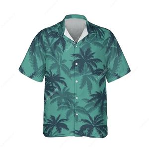 Koszulki męskie Jumeast 3D wydrukowane Palm Tree Hawaiian Button For Men Beach Tees Women Bluzka Streetwear Estetyczne Ubranie akademickie 230420