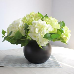 Dekorativa blommor 40 cm hortensia stam artificiell falsk sidenblomma för heminredning bröllopsfest livlig vacker