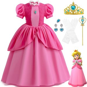 Cosplay Pfirsichkleid Cosplay Für Mädchen Kostüm Prinzessin Kleid Karnevalskostüme Mittwoch Kinder Vestidos Partykleider 4-12 Jahre 230421