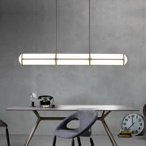 Lámpara colgante de acrílico con palabra creativa minimalista, iluminación de restaurante, tubo redondo blanco Retro, diseño italiano moderno, minimalista
