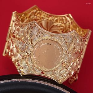 Bransoletka z bransoletki algwelanowej pusta wzór Złoty kolor Banles nieregularny mankiet otwarty na biżuterię damską