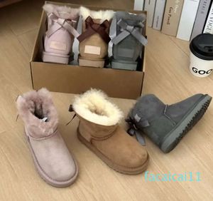 Stivali firmati Slies Snow Bottette per bambini Nuovo LI Australia Scarpe per bambini Inverno Classico Mini stivale con bottoni Bowtie Baby Boy Girl