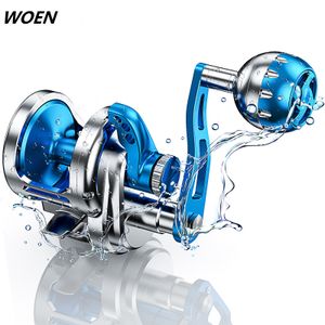 Woen TC500 Alüminyum Alaşım Anti Deniz Suyu Baitcasting Reels 25kg Fren Kuvvetleri Tekne Balıkçılık Tekerlek