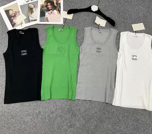 Mit Anagrammen bestickte Damen-Tanks, Camis, Tanktops aus Baumwollmischung, zwei C-Buchstaben, Designer-Röcke, Yoga-Anzug, CHANNEL-Kleid, BH, Weste, Damen, solides Vintage-T-Shirt, Femme L66r