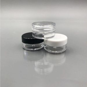 Barattolo contenitore trasparente vuoto da 3 G 5 ML con coperchi multicolori per campioni di cosmetici per trucco, piccoli gioielli, perline, ciondoli per unghie e accessori Augji