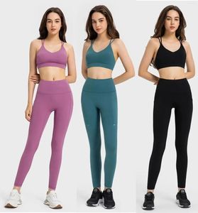 Active Sets Skin-friendly BuLifting Sport Wear High Waist Nylon Spandex Yoga Set Running Training Tight Pants Sports Bra Gym