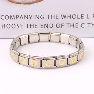 Нержавеющая сталь номер золото персик сердце браслет ювелирные изделия эластичный браслет модный подарок