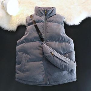 Mäns västar Autumn/Winter Self Heat Vest Japanese Brand Casual Coat Simple Portable Bag Solid ärmlös varm