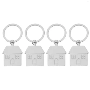 Keychains House Keychain Hanging Chains Ornament Housewarming Gift Bag Stainless Steel Pendant Accessories