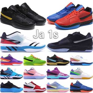 Top JA 1 Men Basketball Shoes Ja MorantS 1S Designers Day One Black Game Royal Phantom Chimney Chicago Scratch Mismatch Outdoor Sneakers Size 40-46 65L3