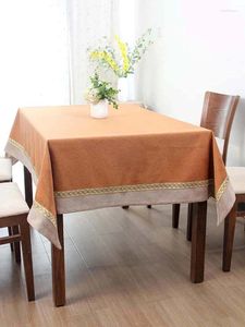 Table Cloth Cream Style Southeast Asian High-end Cotton Linen Square Solid Color French Tea Household Tablecloth