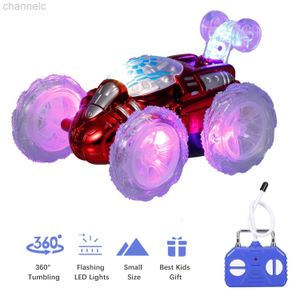 Electric/rc Car Remote Control Stunt RC Toy with Flashing LED Lights 360 Tumbling for Kids Boys Girls