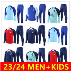 Men Kids 2023 2024 Football Tracksuit Griezmann Joao Felix Memphis Strike Drill 23/24 Atletico Madryts Soccer Training Suit