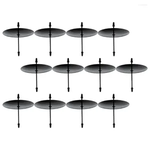 Candle Holders 12Pcs Pillar Plate 8cm DIY Fixing Holder Stand Spike Metal Wreath Fixator Tealight Cake Topper For Home Shop