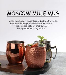 Tassen 500 ml Sanding Moscow Mule Tasse Kupferbeschichtung Tasse 304 Edelstahlbecher Cocktailglas Bierkrüge Becher 231120