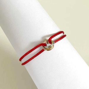 Mode 316L rostfritt stål Trinity Ring String -armband Tre ringar Handrempar Armband för kvinnor och män Fashion Jewwelry Famous BrandyW19 Ox HFQB HFQB