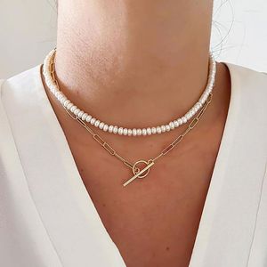 Anhänger Halsketten Vintage Perle Dicke Kette Choker Halskette Frauen Layered Schlüsselbein Kragen Mode Böhmischen Schmuck Party Geschenk