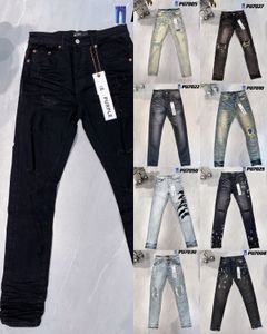 Designer män för män kvinnor byxor lila märke jeans sommarhål stil broderi självodling och små fötter