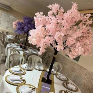 Decorative Flowers Artificial Lilac Flower Cherry Blossom Tree Wedding Decor Table Top Home Living Room Decoration