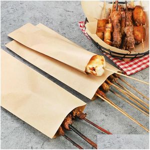 Other Bakeware 600Pcs/Lot Sau Kebab Bags Meat Packing Bag Oil Proof Kraft Paper Wholesale Lx3872 Drop Delivery Home Garden Kitchen D Dhaoh