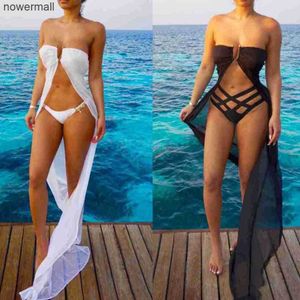 Summer Trendy Long Chiffon Bikini Cover up 2017 Beach Holiday Chiffon Dress and Underwear Sutis Swimwear New Style