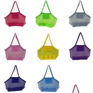 Storage Bags Mtifunctional Children Sent Away Portable Mesh Bag Kids Beach Toys Clothes Towel Baby Toy Storage Sundries Women Cosmetic Dhnwq