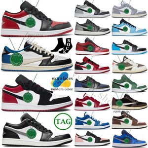 Casual Shoes Mens Trainers Sports Sneakers Reverse Mocha Wolf Grey Shadow Bred Toe Pine Green White Camo With Box Low 1 1s For Men Wome