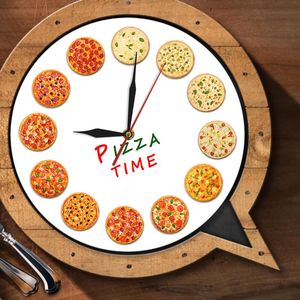 Relógios de parede relógio de arte italiana comida de comida silenciosa para restaurantes sala de reuniões de casa escolar relógio