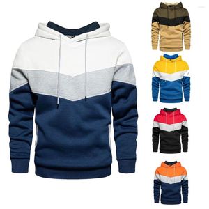 Felpe con cappuccio da uomo Felpa con cappuccio patchwork Abbigliamento sportivo casual da esterno Felpa con cappuccio termica in pile moda di strada Autunno Inverno Nero