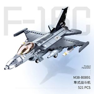 Blocks 521pcs Military Series Fighter Plane Assembly Building Blocks Model Children's Educational Toys For Christmas Gifts 231121