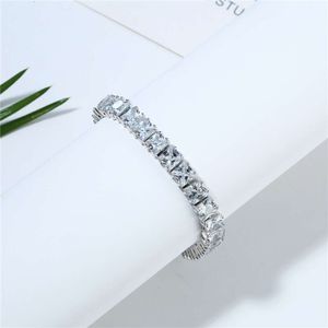 Hip Hop European Armband Platinum Plated Simple Square Zircon Armband Fashion Square Diamond Platinum Anklet