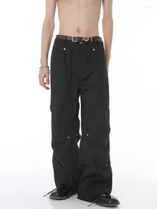 Męskie spodnie 2023 Autumn Korean Style luźne kombinezony szerokokadłubowe podłogę Hip-Hop Casual Long