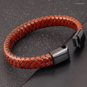 Charm Bracelets Handmade Braided Men Wrap Lederarmband Wrist Edelstahl Magnetverschluss Für 19cm 21cm