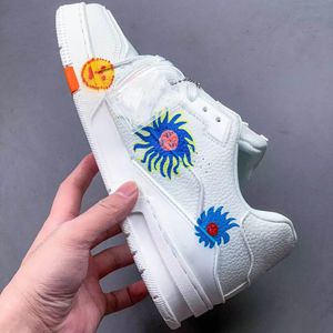 Designer Sneaker Virgil Trainer Casual Shoes Calfskin Leather Abloh Sun White Green Red Blue Letter Overlays Platform Fashion Luxury Low Sneakers Storlek 36-45 04