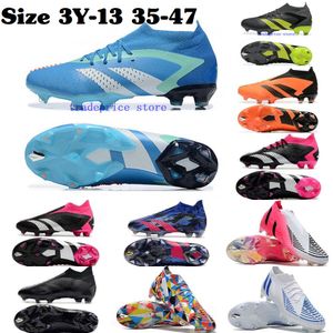 Football Boots Predator Accuracy.1 Freak Soccer Shoes Youth Kids Men Boy Foot Ball Cleats FG Edge Glove Black Team Shock Pink Demonskin Solar Red Lucid Blue Cleat 6.5Y-13