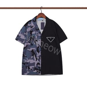 2023 Nya herrar T -skjortor Spring Summer Men Casual Splicing Shirts Cool Hip Hop Prades Womens Designer Kort ärm Rand Print T -shirt