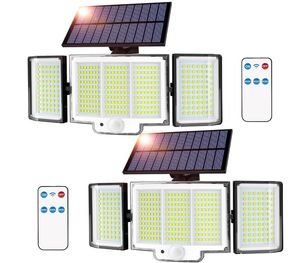 Luz de parede solar ao ar livre 348LED corpo detectando nova luz de parede de garagem de segurança solar