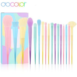 メイクアップツールDocolor Dreaming Brushesセット17pcsプロフェッショナルシンセティックヘアパウダーファンデーションブラッシュアイシャドウブラシMaquiagem 230421