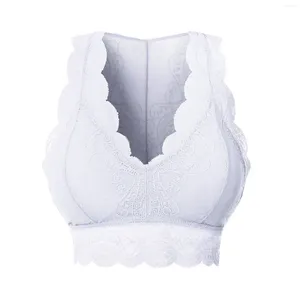 Camisoles tanques mulheres colete colheita fio sutiã lingerie sexy com decote em v roupa interior S-3XL sem gordura nas costas