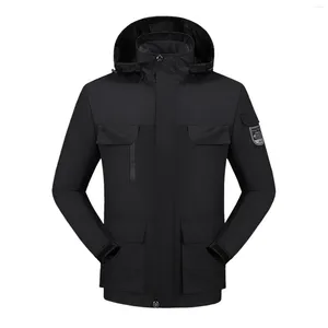 Men's Jackets Travel Mens Lightweight Jacket Cycling Sports Winter Fleece Outdoor Mountaineering Tooling Hooded Clothing Large