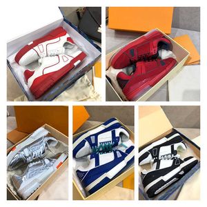 luxury sneaker Mens Womens casual Shoe Designer trainers low sneakers leather Flat with blue red ge green outdoor running shoes