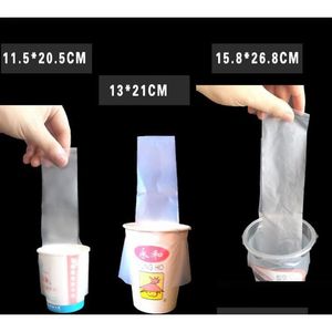 Förpackningsväskor Rensa plast Transparent Carrier Bag Pouch Thaped Bayonet One Cup Beverage Packaging Factory Wholesale LZ1918 Drop de DHL9D