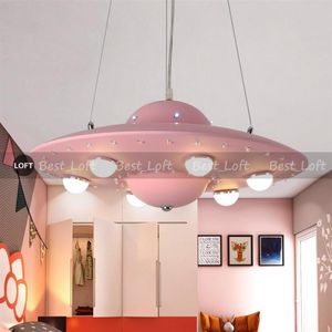 Colorful UFO Flying Saucers Lampadario Nordic Creativo Ragazzi Ragazze Bambini Camere Hanglamp Luci Camere da letto Ristorante82447992944