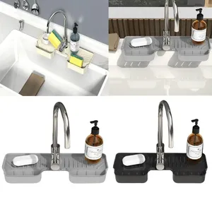 Torneiras de cozinha Torneira de silicone Tapete auto drenante atrás de drenagem Splash Guard Home Gadgets Sink Pad