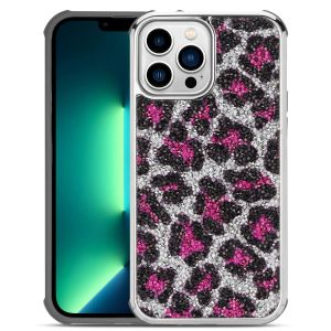 Custodia Leopard Glitter Bling per IPhone 13 12 11 Pro Max X XR XS Max Protection 2 in 1 Cover Cover Custodie