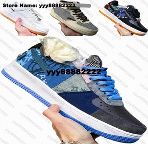 Travis Cactus Jack Sneakers Scotts Mens Airforce1 Shoes Size 12 EUR 46 RUNING WOMEN US12デザイナーForce One Low 7164 PlayStation AF1SトレーナーUS 12 Air Black White