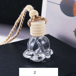 Diffusori di oli essenziali All-match Bottiglia di profumo per auto Decorazione in vetro Borse Ciondolo Ornamento da 8 ml Deodorante per ambienti per bottiglie vuote di contenitori essenziali